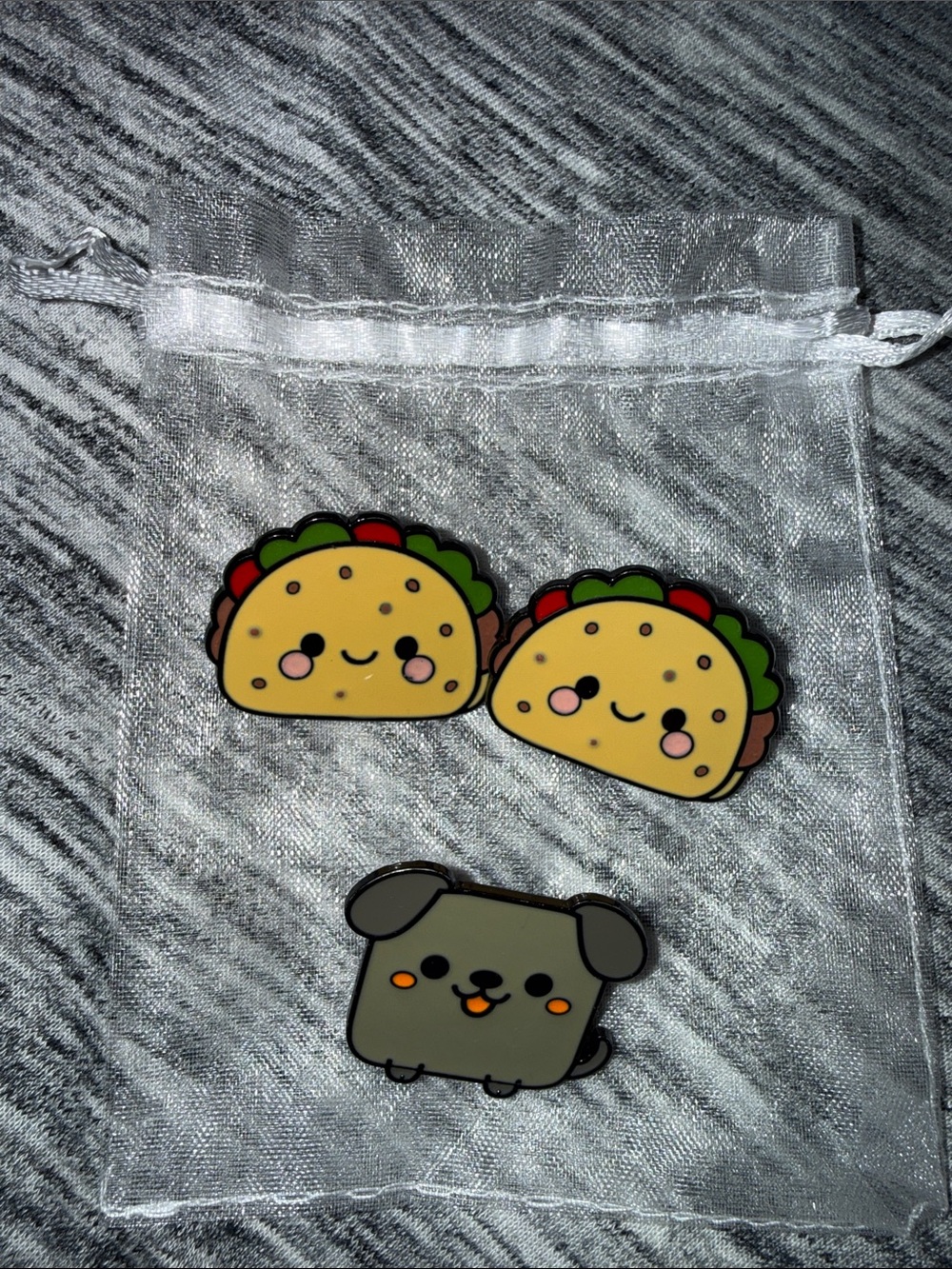 Cute Taco and Puppy Enamel Pin Set
